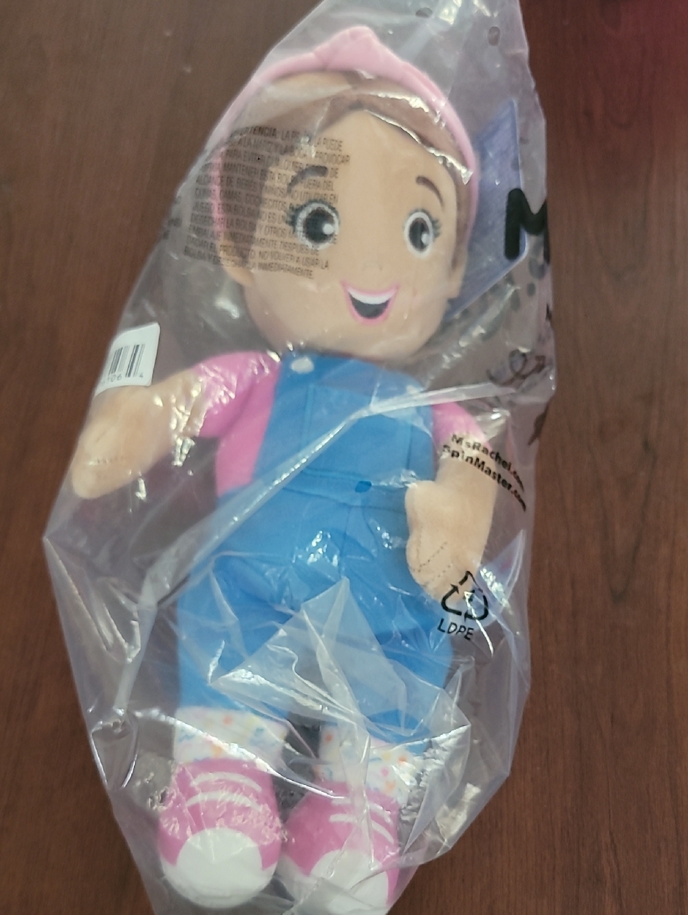 Rachel Plush Doll in Blue and Pink Overalls